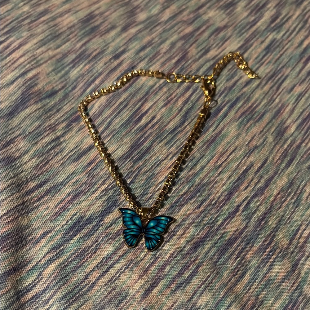 Gold and Blue Butterfly bracelet